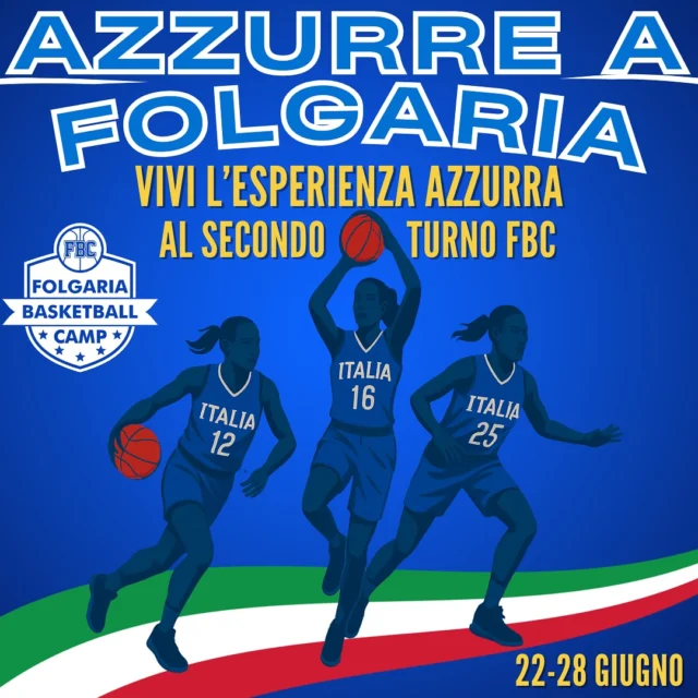 🚨 NOTIZIA BOMBA FBC🚨

Dal 22 al 28 giugno, durante il secondo turno del nostro camp, sarà presente in ritiro la NAZIONALE ITALIANA U18 FEMMINILE 🇮🇹🔥

Le Azzurre si prepareranno al FIBA U18 Women’s EuroBasket 2025 proprio a Folgaria! 🏀💪

🎯 Per i partecipanti al camp sarà un’occasione UNICA:
👀 Assistere agli allenamenti
🤝 Seguire da vicino le possibili amichevoli
🇮🇹 Scoprire cosa serve per indossare la maglia della Nazionale!

💥 Impara. Ispirati. Motiva te stesso.
Non perdere questa opportunità da brividi… ISCRIVITI ORA! ⏳

📅 Turni ancora disponibili:
✅ 15–21 giugno
✅ 22–28 giugno (con la NAZIONALE 🇮🇹)
✅ 29 giugno–5 luglio
❌ 6–12 luglio — SOLD OUT
❌ 13–19 luglio — SOLD OUT

🔗 Link in bio o scrivici per info!

WE LOVE ❤️ FBC